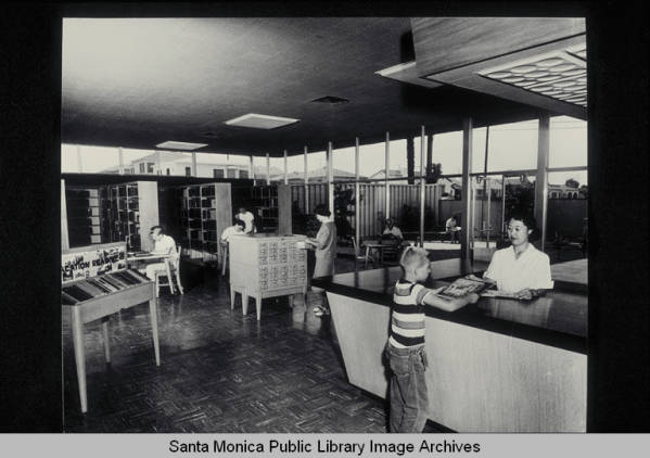Fairview Branch (2101 Ocean Park), Interior view, 1956, [M37]
