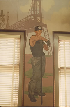 Coal Miner Panel in Old Main Library, 1964