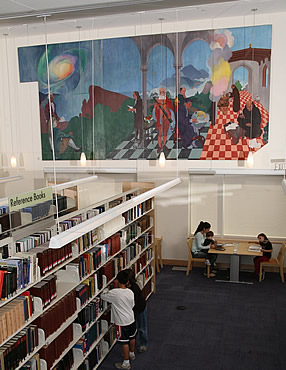 Laplace, Herschel, Newton, Galileo, Copernicus and Bacon Panels in New Main Library, 2006